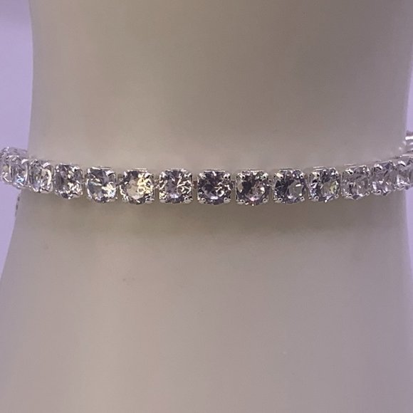 Sterling Silver Cubic Zirconia Tennis Bracelet - Picture 3 of 4